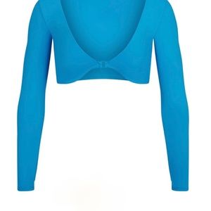 SKIMS SWIM LONG SLEEVE SHRUG LIMITED EDITION: TURQUOISE Size S